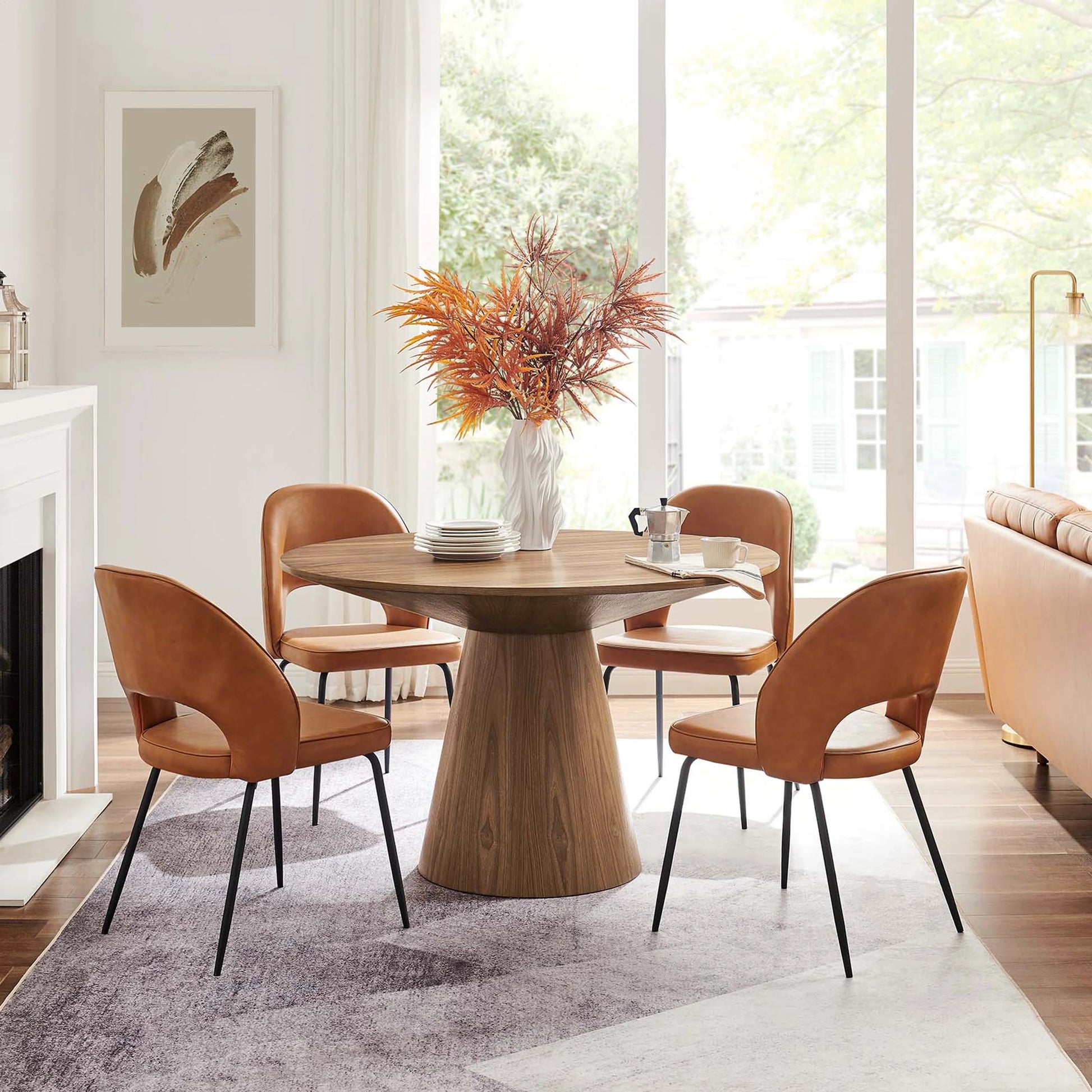 Hartshill 47" Round Dining Table by Evans & Londeen. Made from 15mmt p2 mdf panel, base bottom with 4pcs felt mat in a modern style.