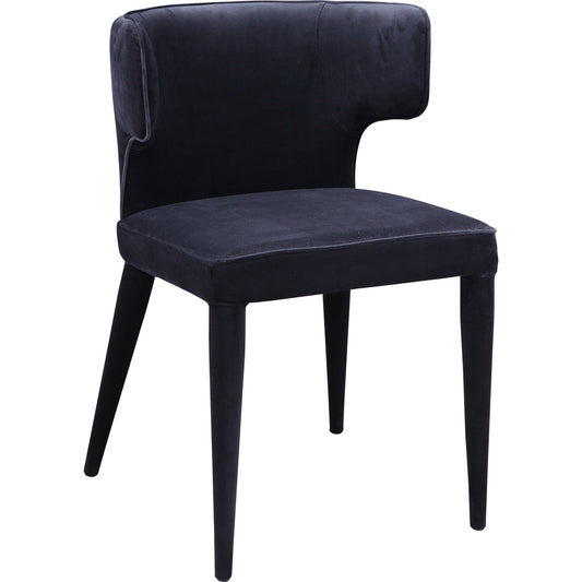 Jennaya Dining Chair by Moe's Home Collection in black. Made from upholstery: 100% polyester, metal frame, foam, plywood in a modern style.