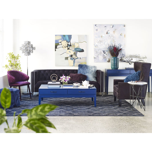 Stewart Dining Chair Purple by Moe's Home Collection in purple. Made from 100% polyester, metal frame, foam padding in a modern style.