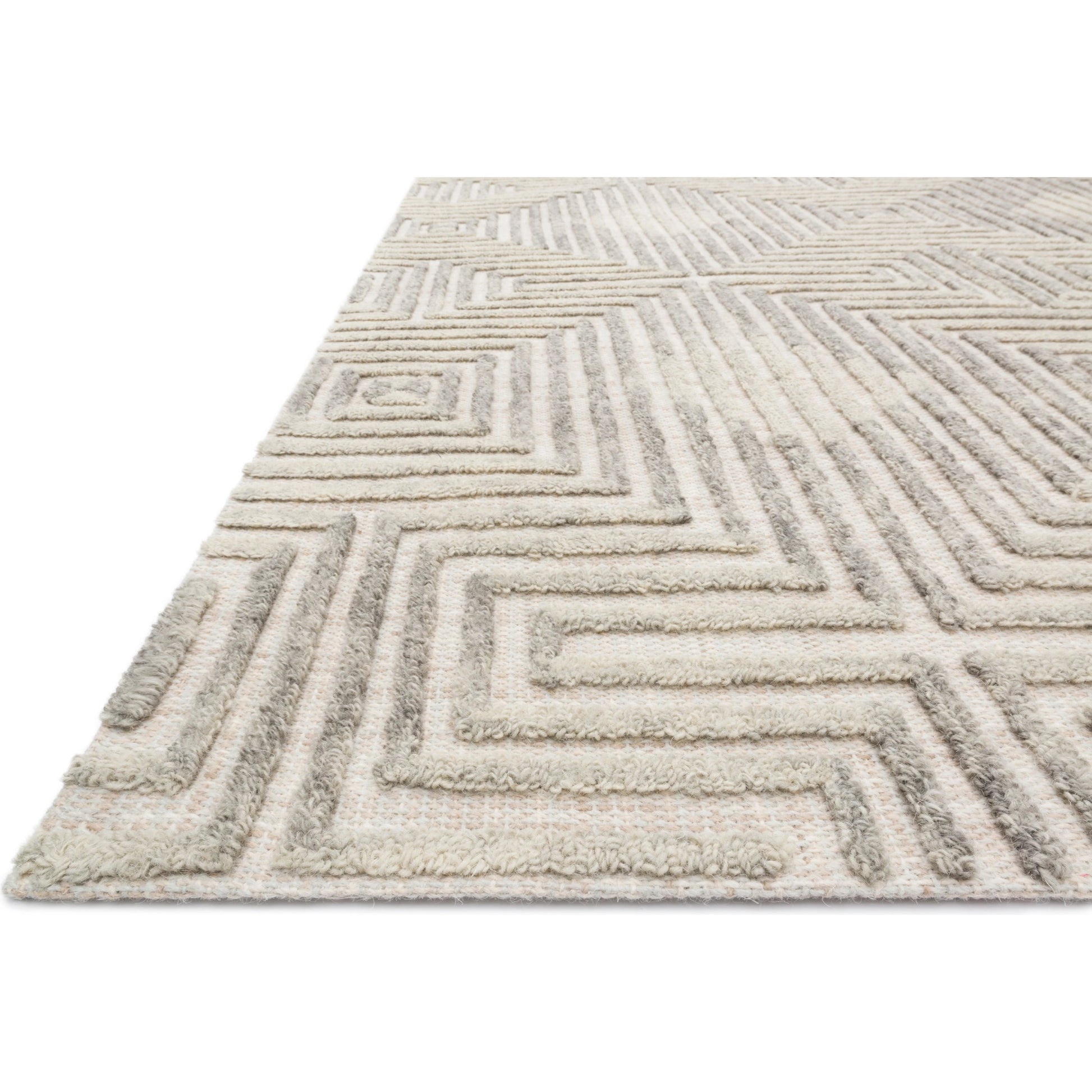 Ehren EHR-02 Rug by Loloi in gray, silver. Made from 100% wool in a modern style.