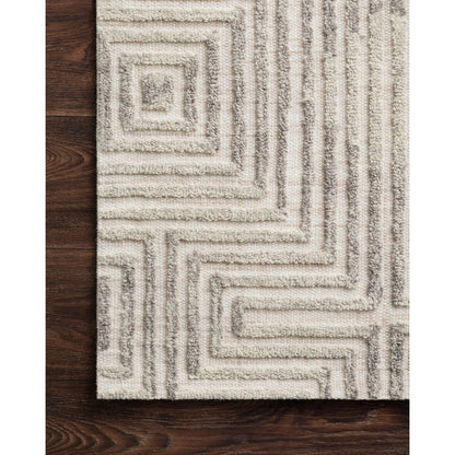 Ehren EHR-02 Rug by Loloi in gray, silver. Made from 100% wool in a modern style.