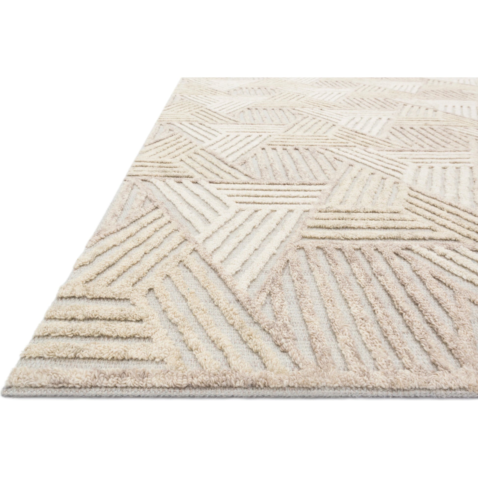 Ehren EHR-04 Rug by Loloi in oatmeal, ivory. Made from 100% wool in a modern style.