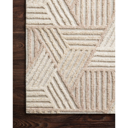 Ehren EHR-04 Rug by Loloi in oatmeal, ivory. Made from 100% wool in a modern style.