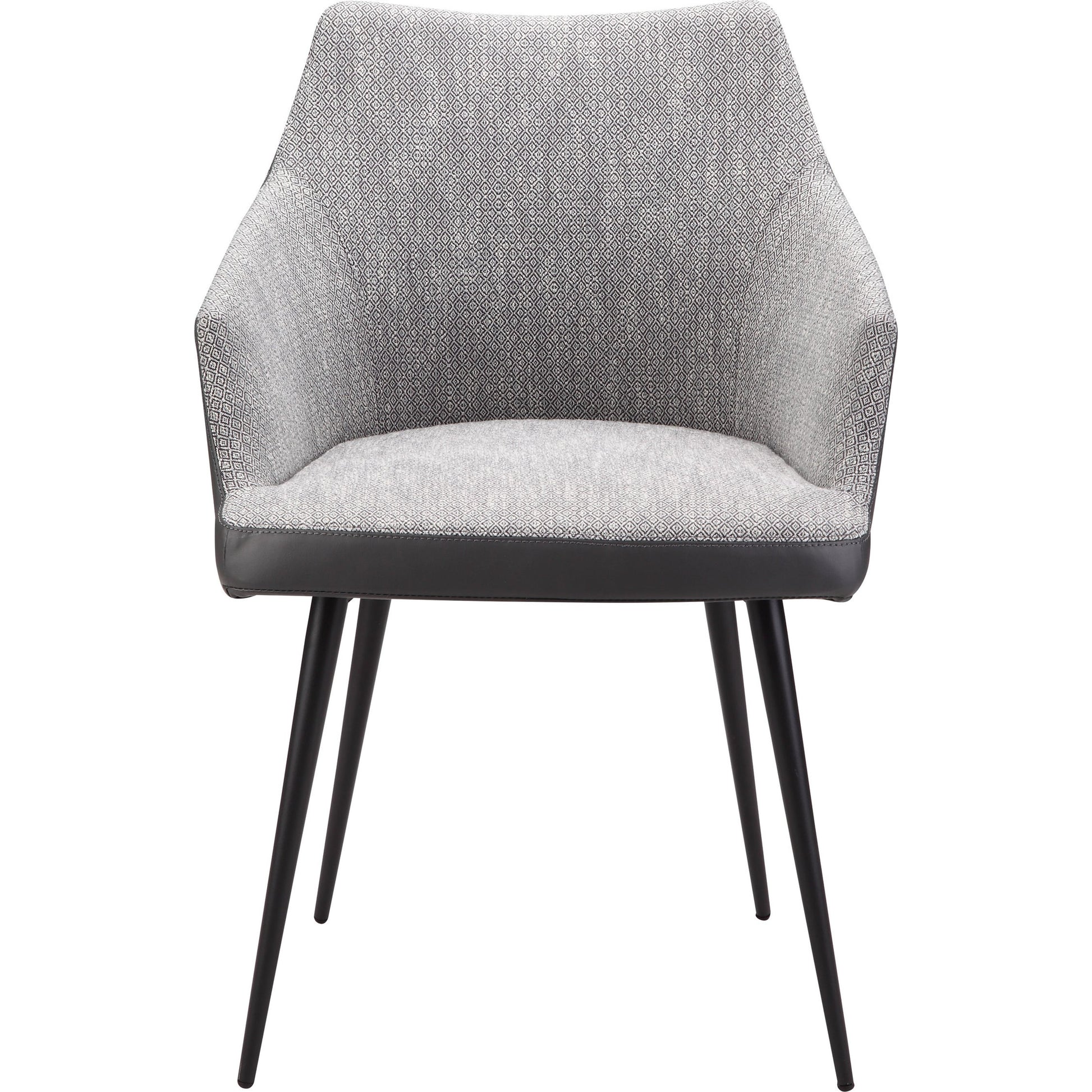 Beckett Dining Chair by Moe's Home Collection in gray and powder coated. Made from 100% polyester, steel frame, foam in a modern style.