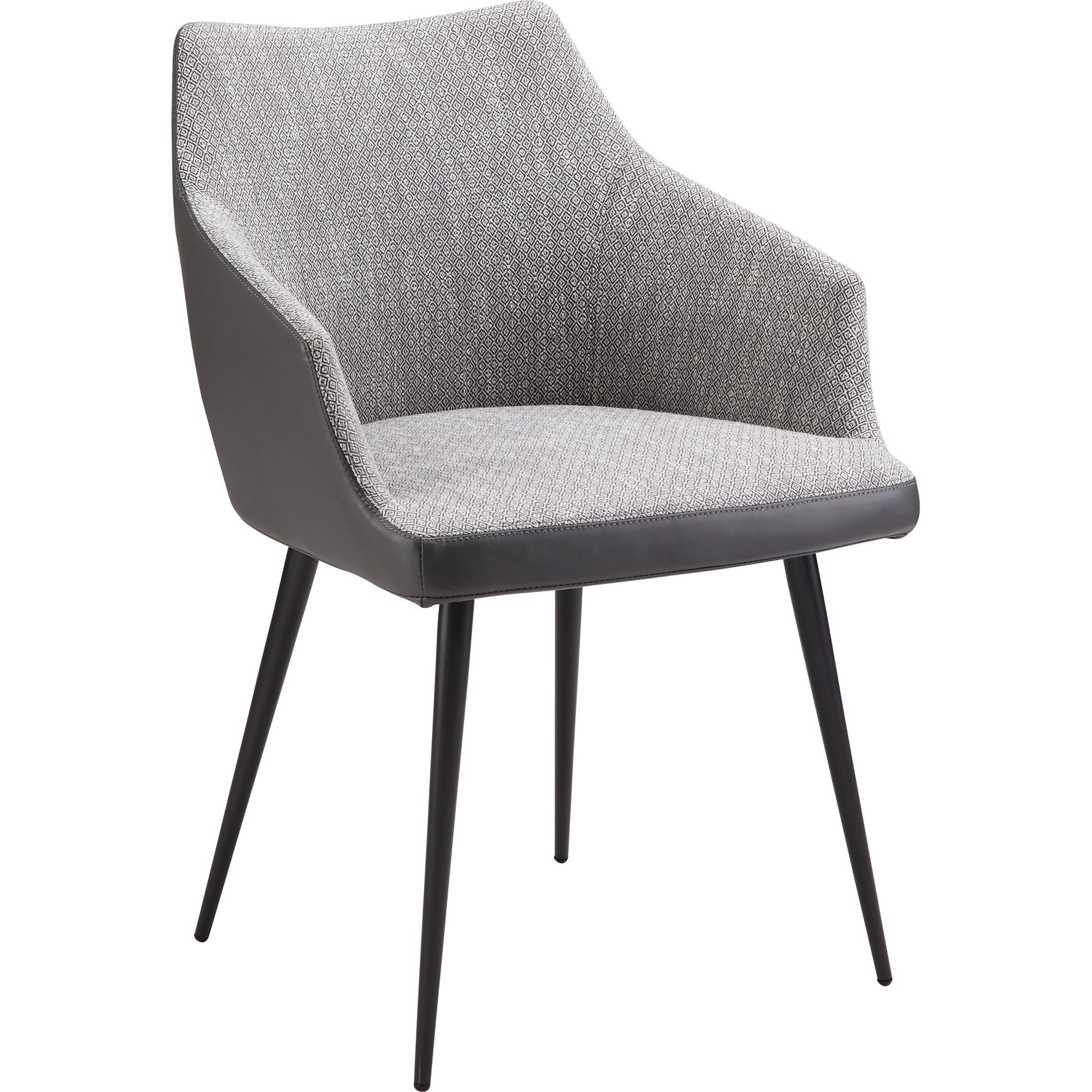 Beckett Dining Chair by Moe's Home Collection in gray and powder coated. Made from 100% polyester, steel frame, foam in a modern style.