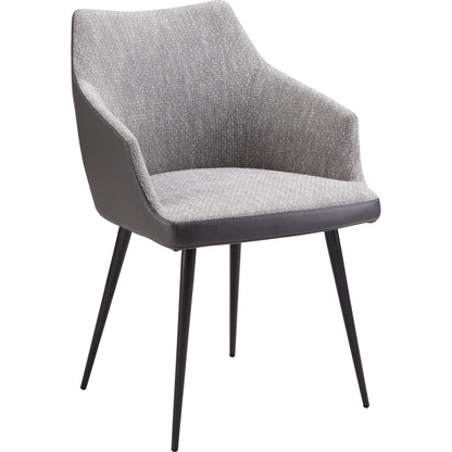 Beckett Dining Chair by Moe's Home Collection in gray and powder coated. Made from 100% polyester, steel frame, foam in a modern style.