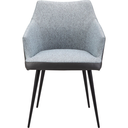 Beckett Dining Chair by Moe's Home Collection in gray and powder coated. Made from 100% polyester, steel frame, foam in a modern style.