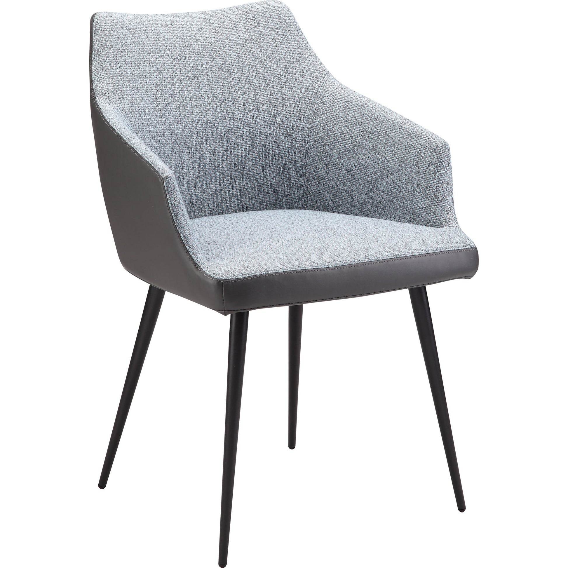 Beckett Dining Chair by Moe's Home Collection in gray and powder coated. Made from 100% polyester, steel frame, foam in a modern style.