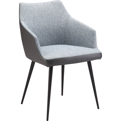 Beckett Dining Chair by Moe's Home Collection in gray and powder coated. Made from 100% polyester, steel frame, foam in a modern style.