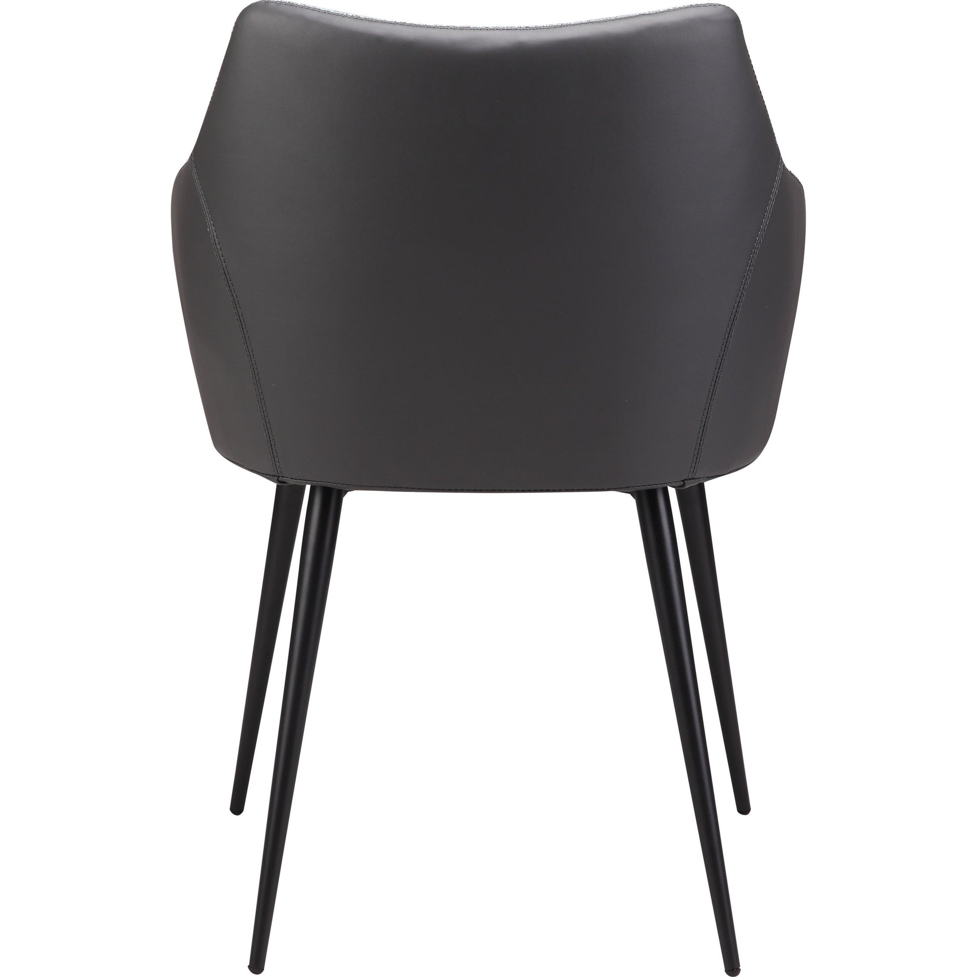 Beckett Dining Chair by Moe's Home Collection in gray and powder coated. Made from 100% polyester, steel frame, foam in a modern style.