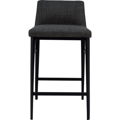 Baron Counter Stool Charcoal by Moe's Home Collection in charcoal gray and powder coated. Made from upholstery: 100% polyester, upholstery foam, steel legs, plywood in a modern style.