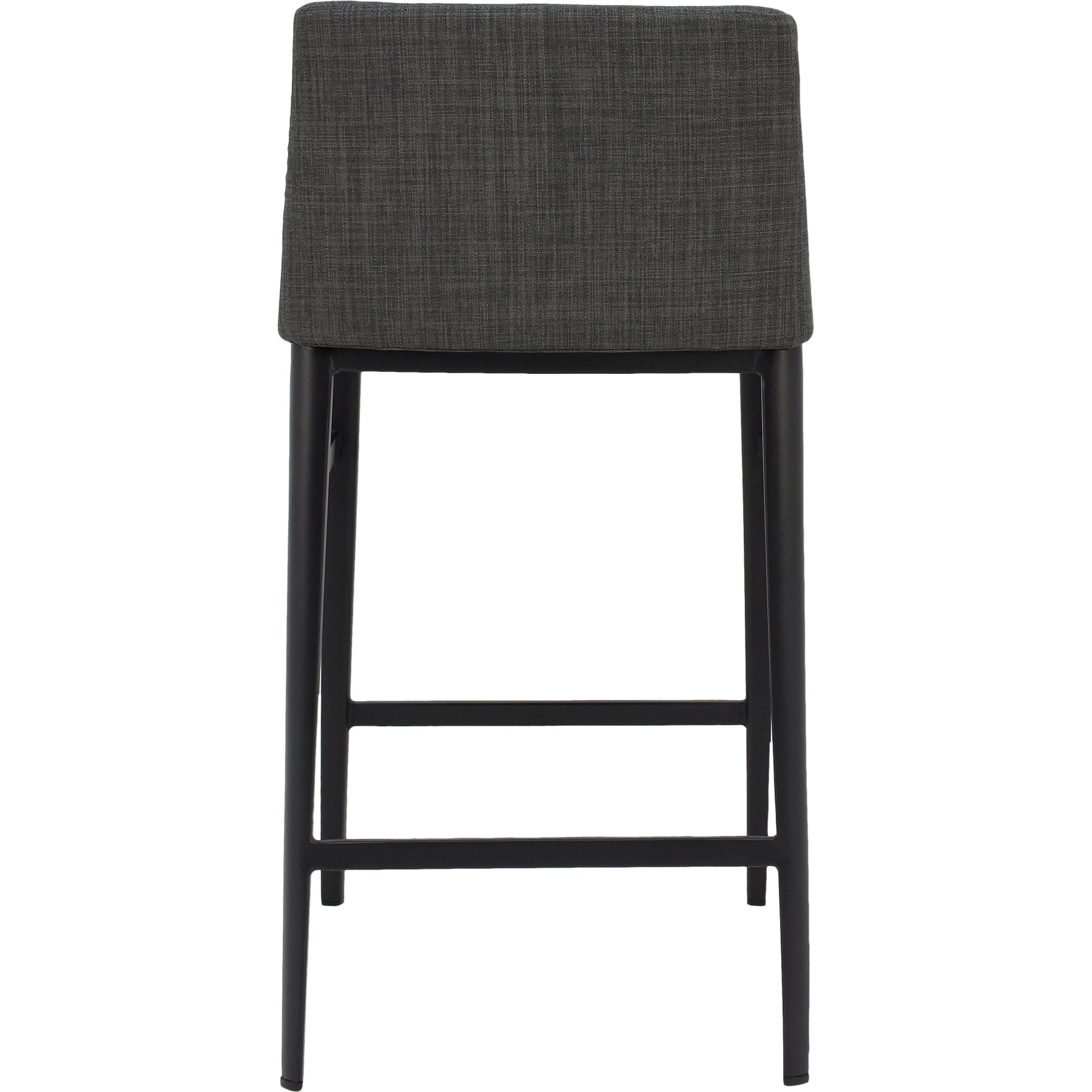Baron Counter Stool Charcoal by Moe's Home Collection in charcoal gray and powder coated. Made from upholstery: 100% polyester, upholstery foam, steel legs, plywood in a modern style.