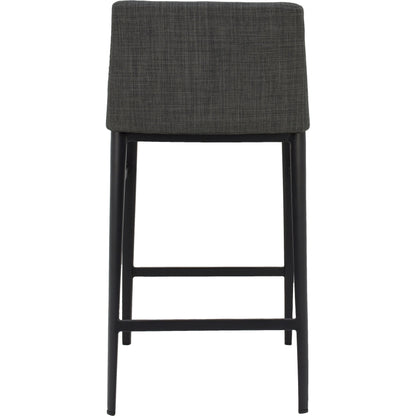 Baron Counter Stool Charcoal by Moe's Home Collection in charcoal gray and powder coated. Made from upholstery: 100% polyester, upholstery foam, steel legs, plywood in a modern style.