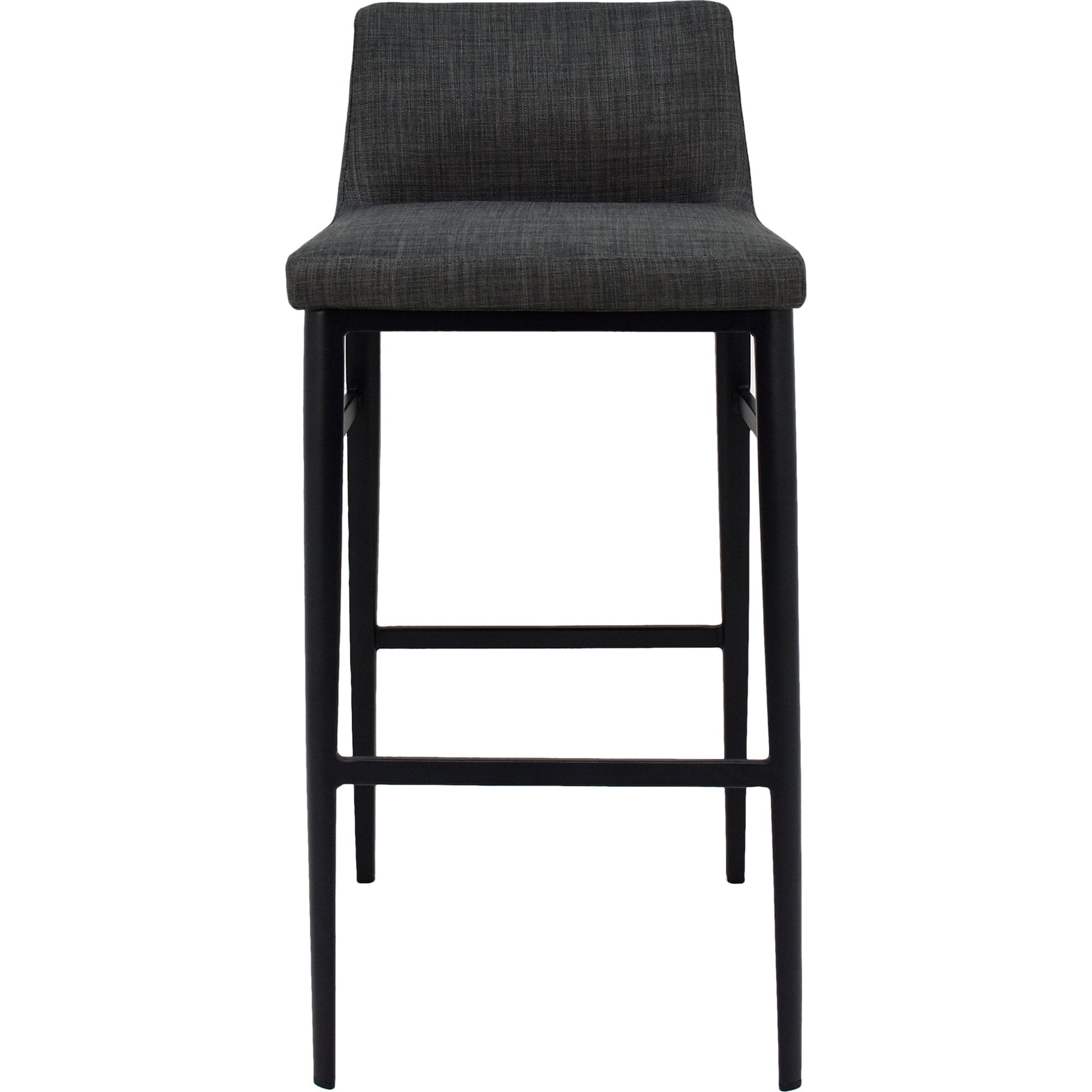 Baron Barstool Charcoal by Moe's Home Collection in charcoal gray and powder coated. Made from upholstery: 100% polyester, upholstery foam, steel legs, plywood in a modern style.