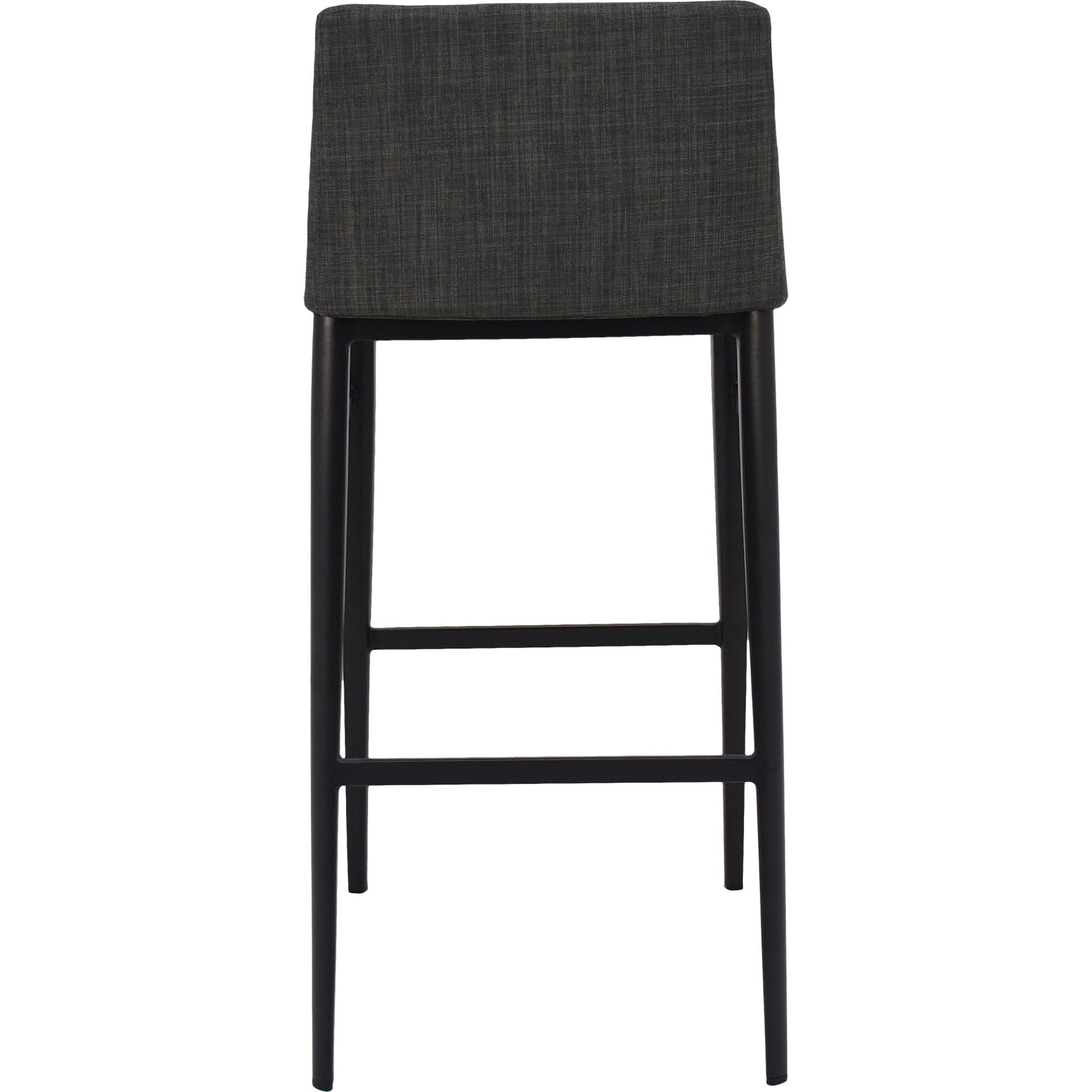 Baron Barstool Charcoal by Moe's Home Collection in charcoal gray and powder coated. Made from upholstery: 100% polyester, upholstery foam, steel legs, plywood in a modern style.