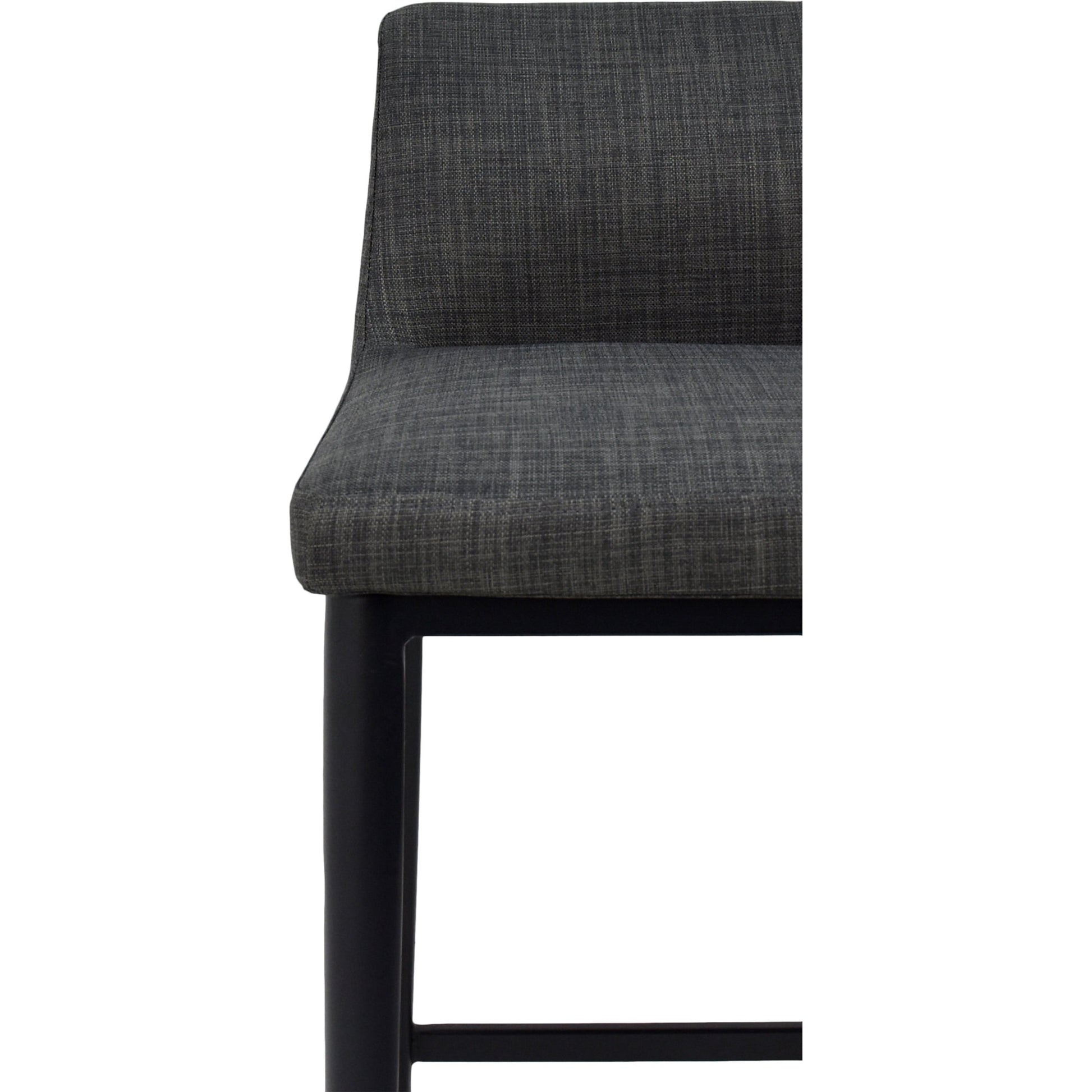 Baron Barstool Charcoal by Moe's Home Collection in charcoal gray and powder coated. Made from upholstery: 100% polyester, upholstery foam, steel legs, plywood in a modern style.
