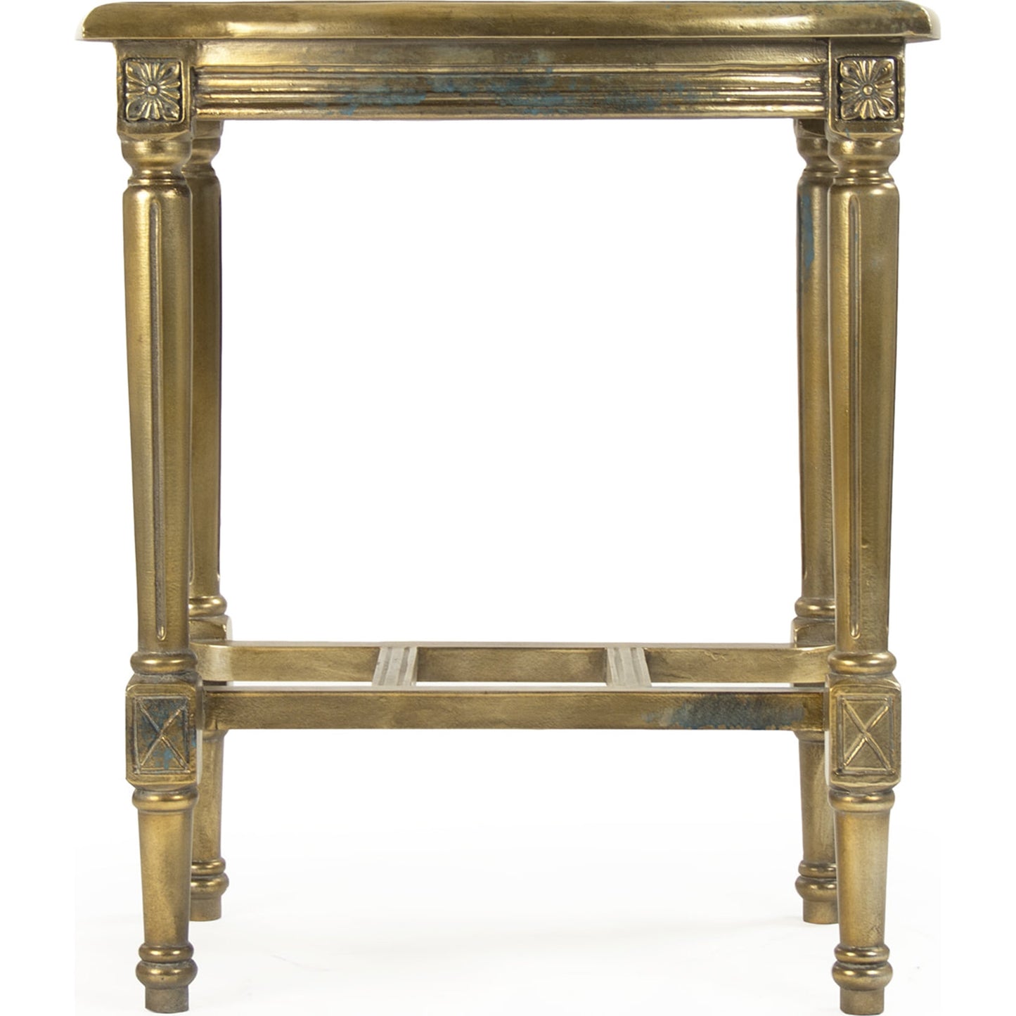 002 S-336799 | Additional Silo | Burkett End Table by Zentique in distressed gold and mdf. Made from mdf, metal in a traditional style.