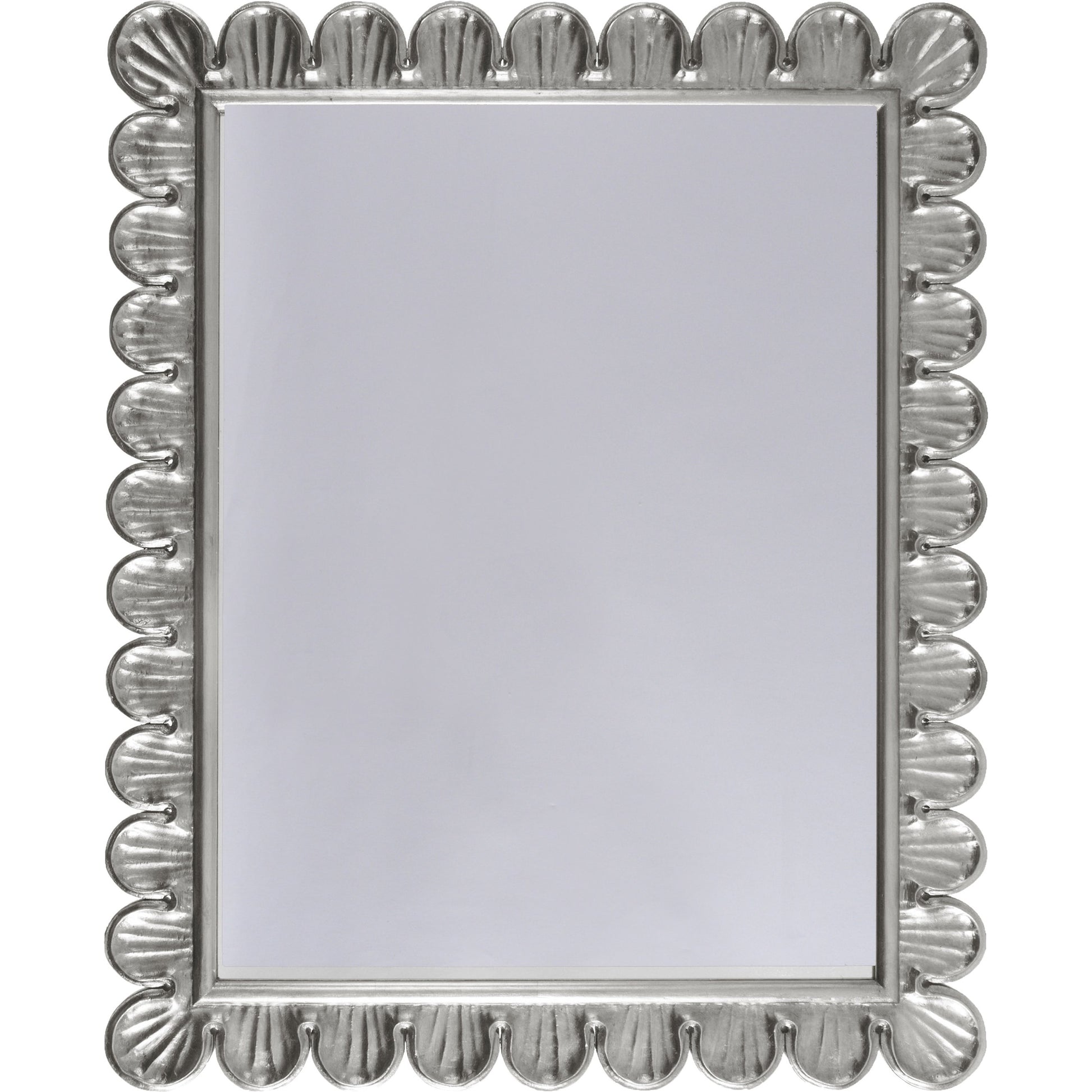 Eliza Scalloped Edge Frame Mirror by Worlds Away. Made from hardwood solids, glass in a traditional style.