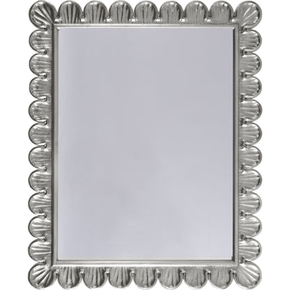 Eliza Scalloped Edge Frame Mirror by Worlds Away. Made from hardwood solids, glass in a traditional style.