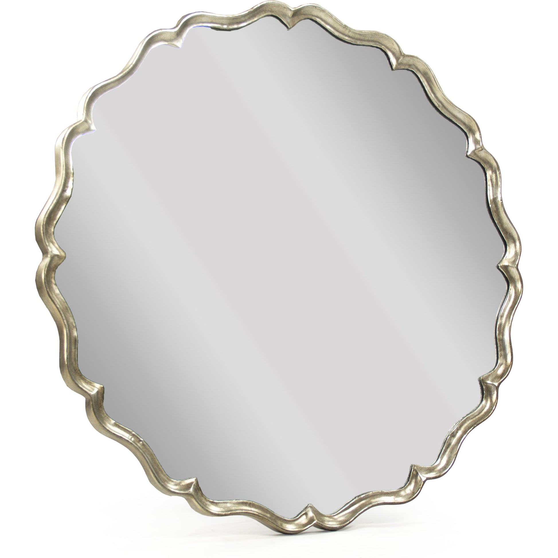 Agape Mirror by Zentique in distressed silver and iron, mirror, mdf. Made from iron, mirror, mdf in a transitional style.