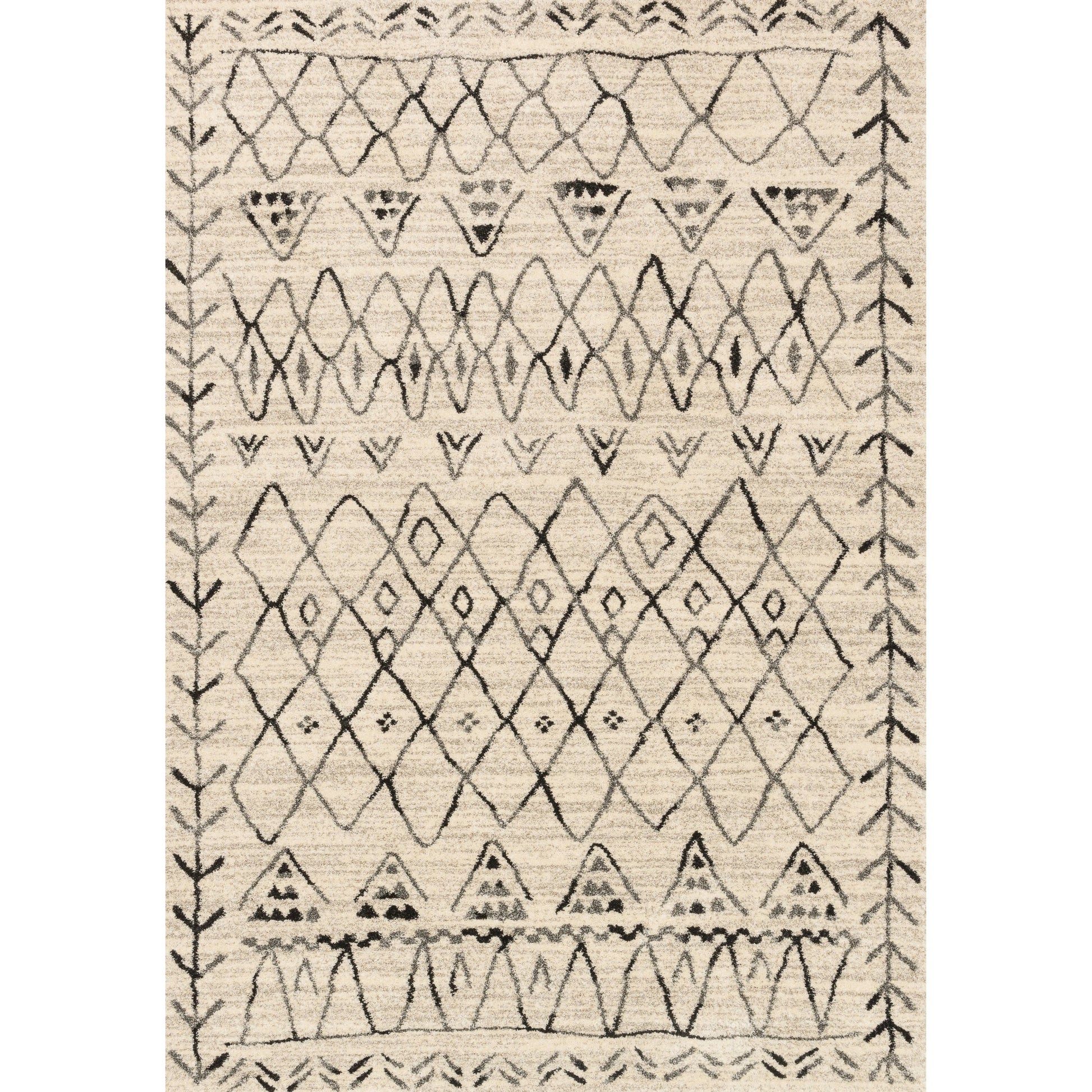 Emory EB-09 Rug by Loloi in heather gray, black. Made from 100% polypropylene in a eclectic & global style.