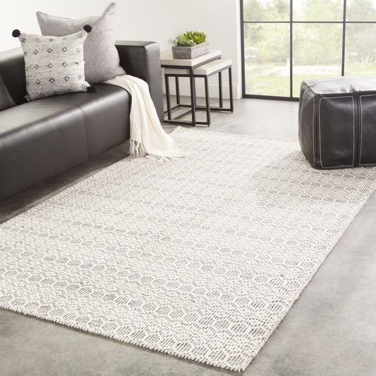 Enclave ENC01 Rug by Jaipur Living in white, gray. Made from 100% wool in a unique style.