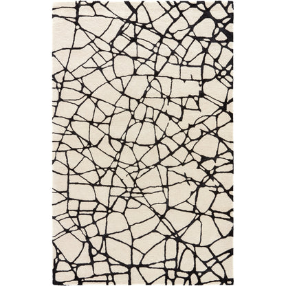 Etho By Nikki Chu ENK12 Rug by Jaipur Living in ivory, black. Made from 70% wool, 30% viscose in a unique style.