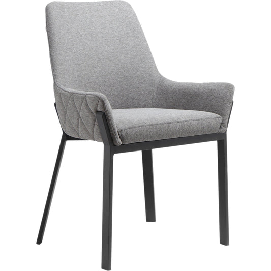 Lloyd Dining Chair by Moe's Home Collection in dark gray and painted finish. Made from upholstery: 100% polyester, metal legs, metal frame, mdf, metal in a modern style.