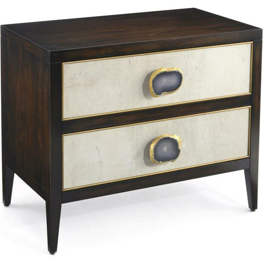 Palma Nightstand by John-Richard in black, walnut. Made from unique in a transitional style.