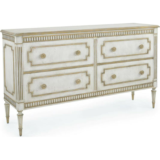 Corsini Chest by John-Richard in cream, gold. Made from wood in a cottage & farmhouse style.