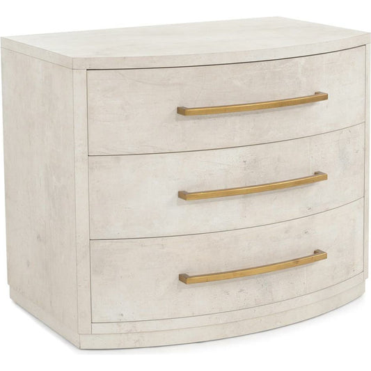 Traviso Nightstand by John-Richard in gold. Made from unique in a transitional style.