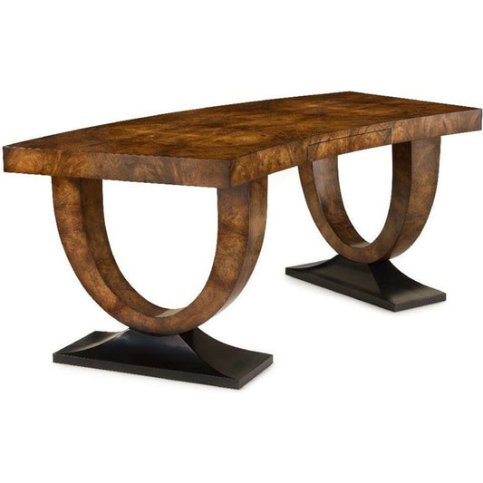 Curved Walnut Desk by John-Richard in walnut. Made from unique in a modern style.