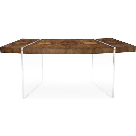 Deco Desk by John-Richard in walnut. Made from acrylic, metal in a modern style.
