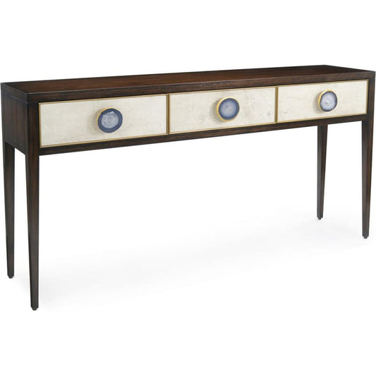 Palma Console Table by John-Richard in black, blue, gold, walnut. Made from unique in a transitional style.