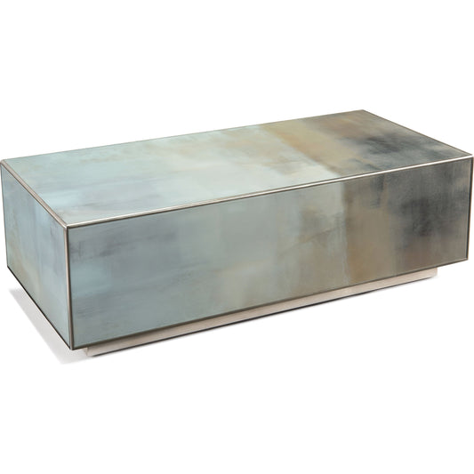 Slated Cocktail Table by John-Richard in silver and slated. Made from mdf, beech, glass in a coastal style.