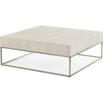 Kano Cocktail Table by John-Richard in cream, silver, white. Made from metal in a modern style.