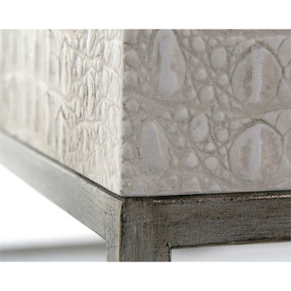 Kano Cocktail Table by John-Richard in cream, silver, white. Made from metal in a modern style.