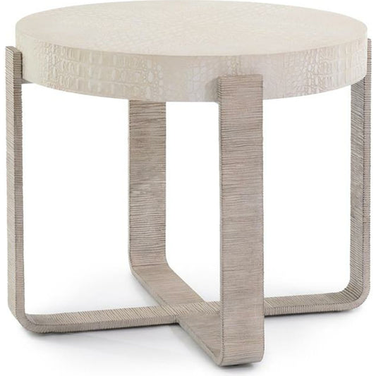 Kano Side Table by John-Richard in cream, silver, white. Made from unique in a modern style.