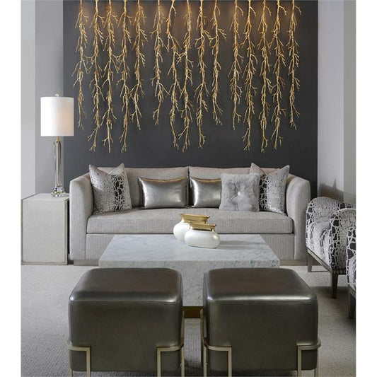 Vicenza Cocktail Table by John-Richard in brass, white. Made from brass in a modern style.