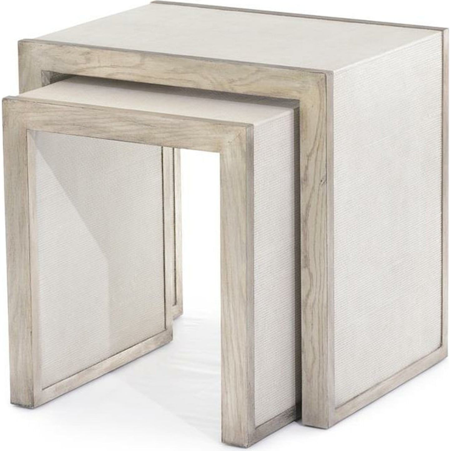 000 SR-865900 | Primary Silo | Takeley Nesting Tables by John-Richard in beluga, oak, silver, white. Made from unique in a modern style.