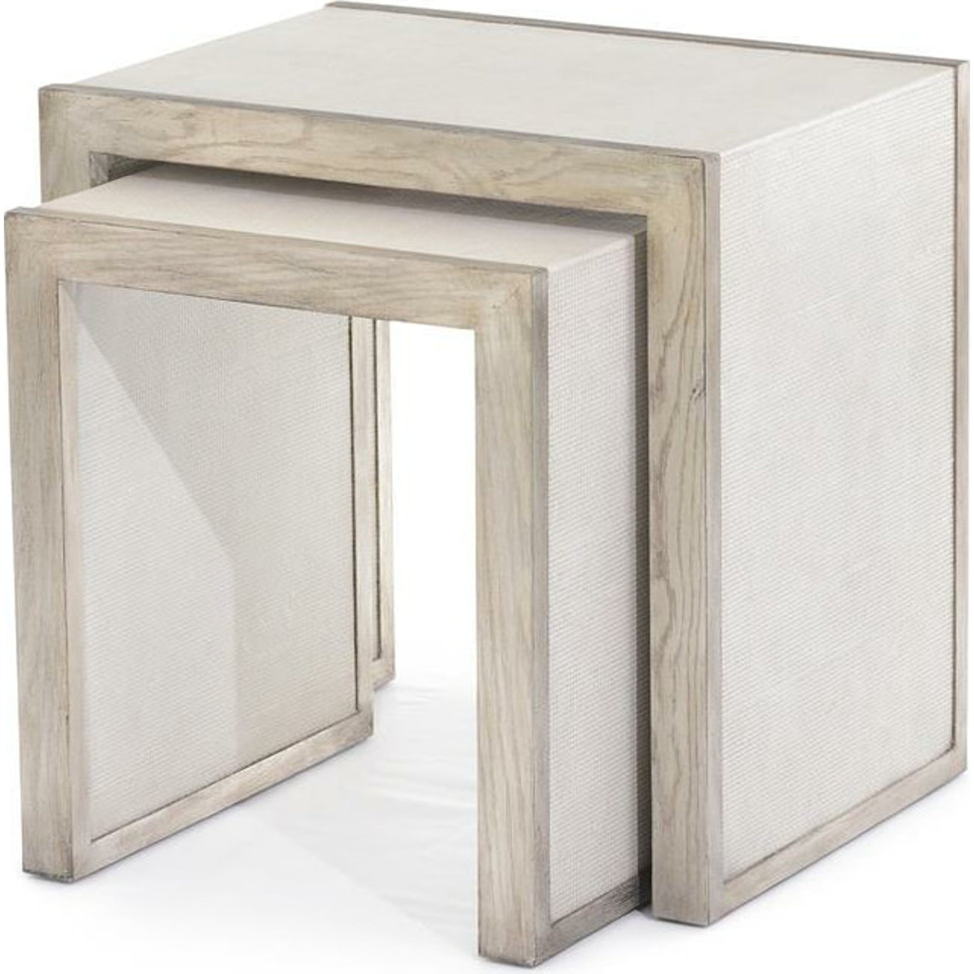Takeley Nesting Tables by John-Richard in beluga, oak, silver, white. Made from unique in a modern style.