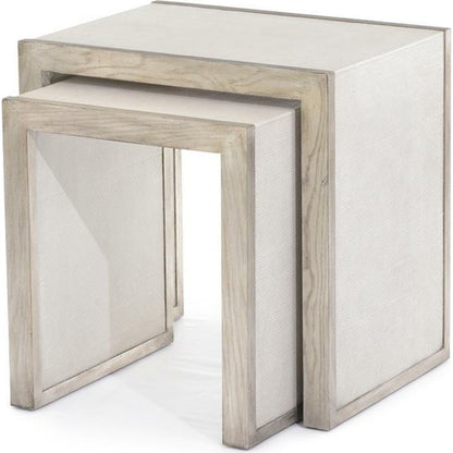 Takeley Nesting Tables by John-Richard in beluga, oak, silver, white. Made from unique in a modern style.