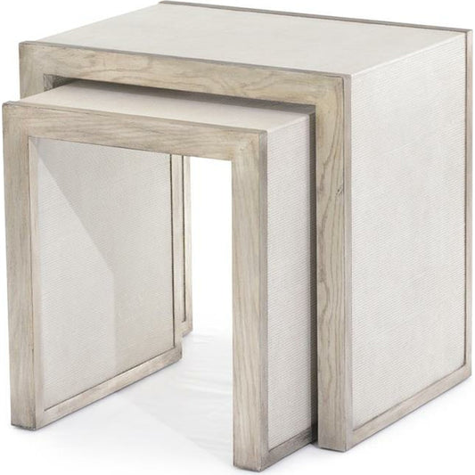Takeley Nesting Tables by John-Richard in beluga, oak, silver, white. Made from unique in a modern style.