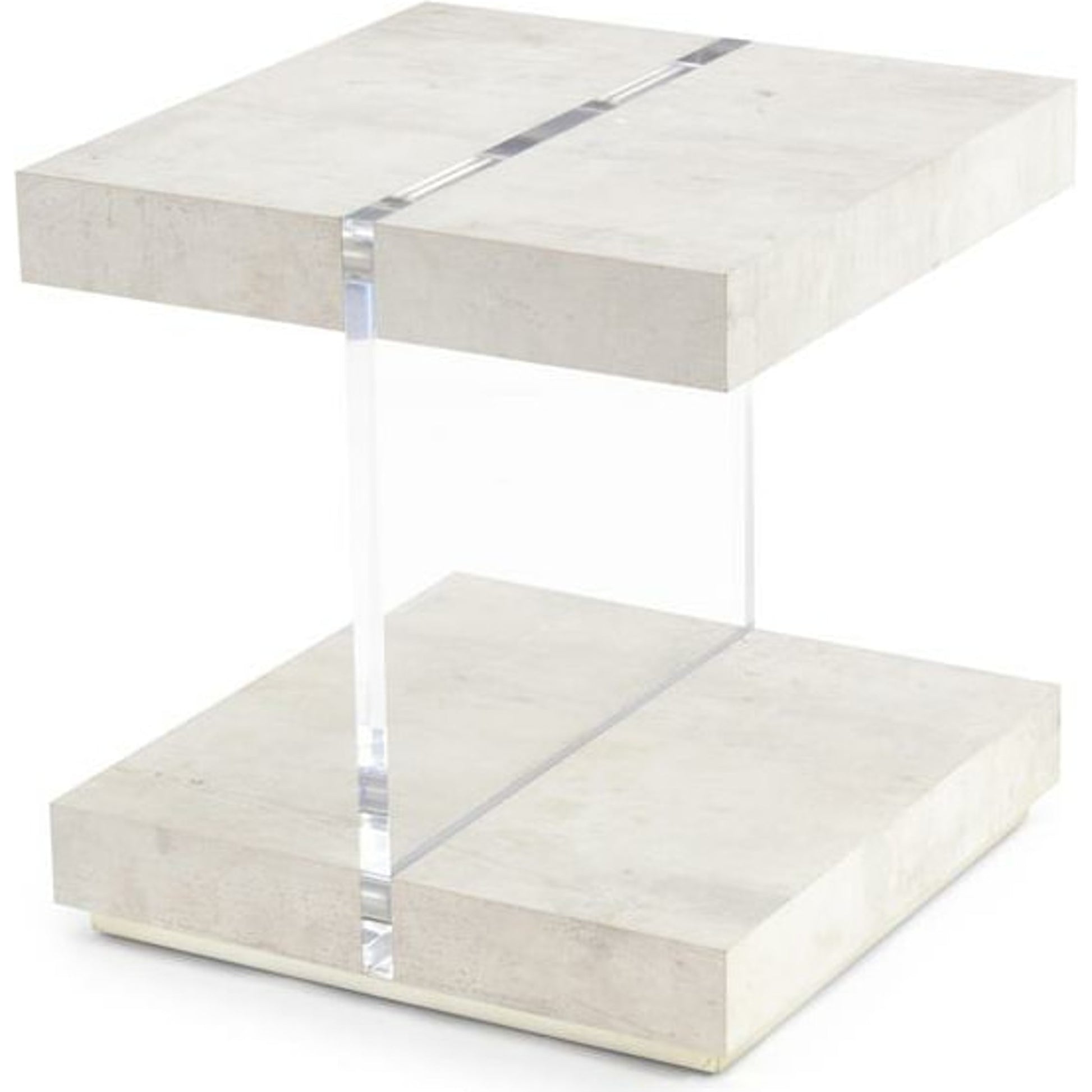 Loftus Side Table by John-Richard in pewter, silver. Made from acrylic in a modern style.
