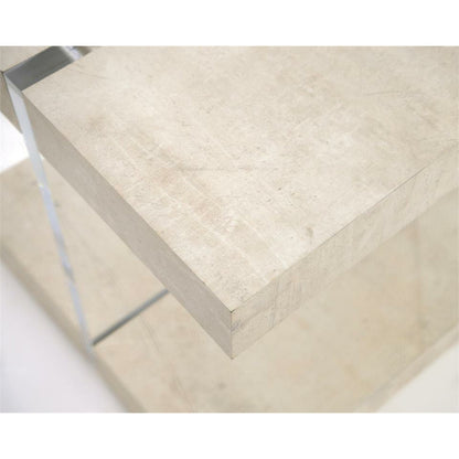 Loftus Side Table by John-Richard in pewter, silver. Made from acrylic in a modern style.