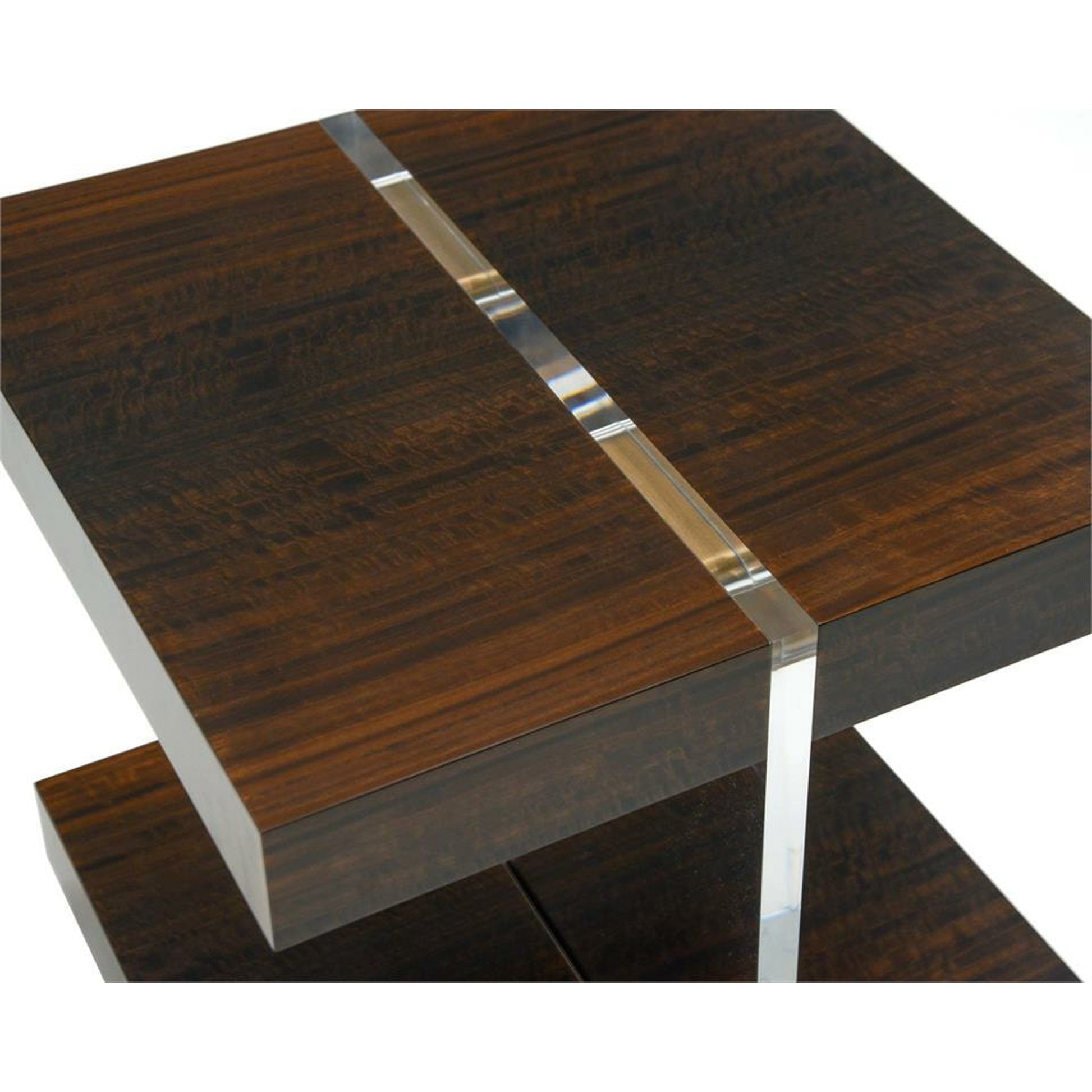 Ashton Gate Side Table by John-Richard in gold. Made from acrylic in a modern style.