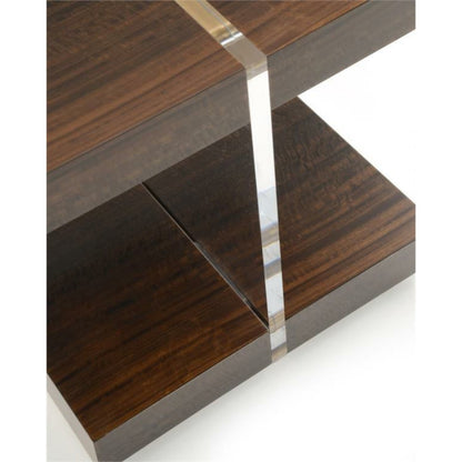 Ashton Gate Side Table by John-Richard in gold. Made from acrylic in a modern style.