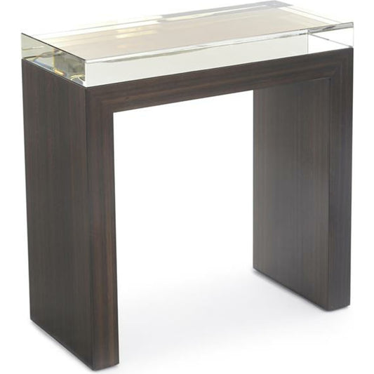 Morin End Table by John-Richard in gold. Made from crystal, glass in a modern style.