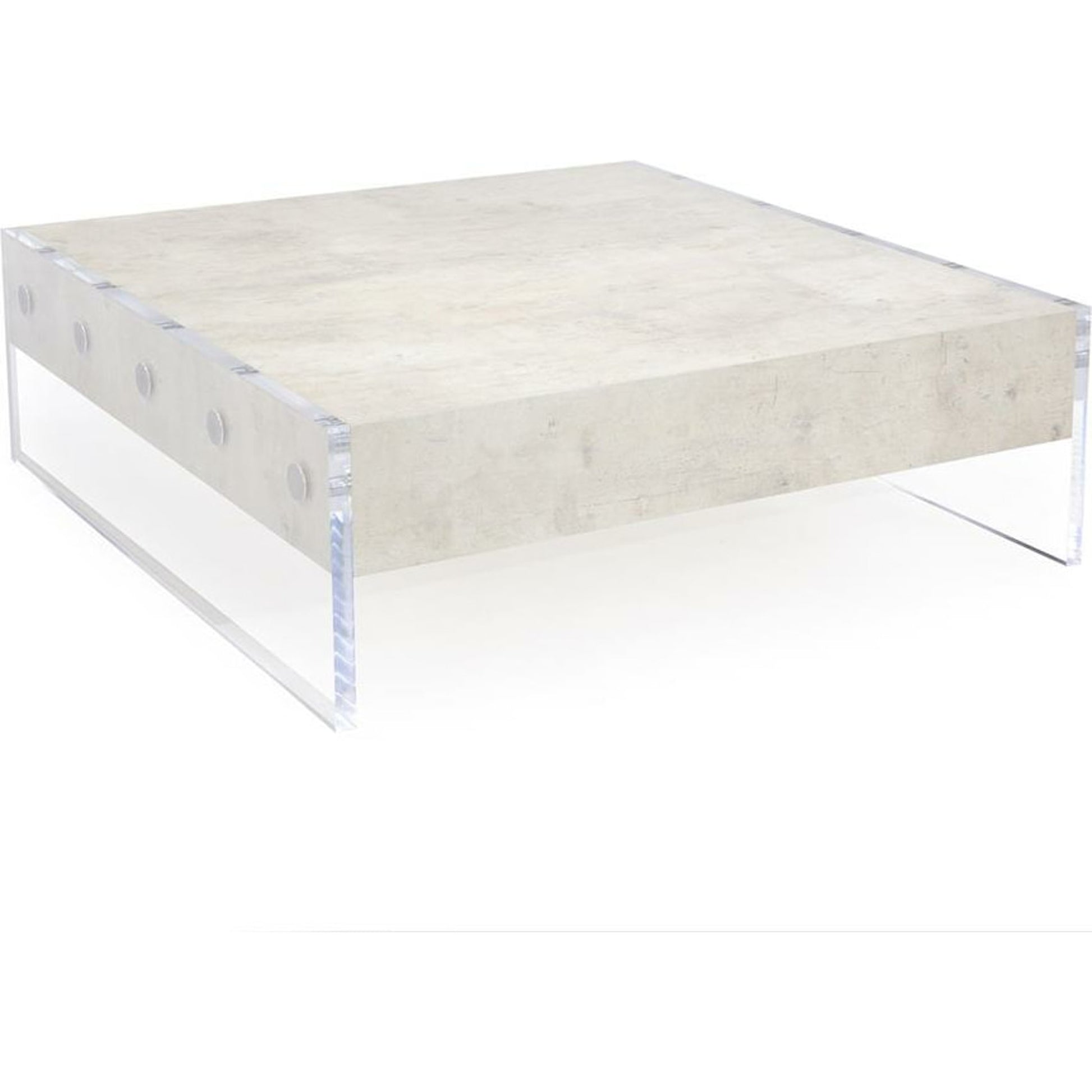 Besson Cocktail Table by John-Richard in stainless steel. Made from acrylic, steel in a modern style.