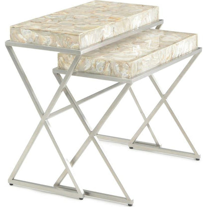 Bottaro Nesting Side Tables by John-Richard in natural. Made from steel in a modern style.